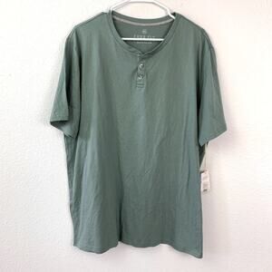 Free Fly Men's XL Sabal Green Bamboo Heritage Short Sleeve Henley T-Shirt NWT